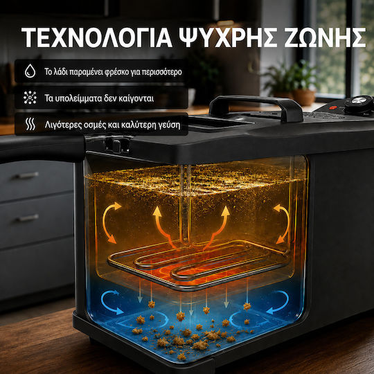COOK-IT Friteuză 3 l Roșie