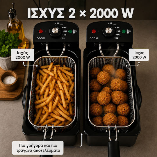 COOK-IT Friteuză 3lt Neagră