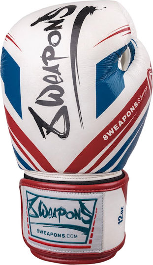 8 Weapons Boxing Gloves Leather Competition White