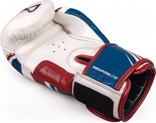 8 Weapons Boxing Gloves Leather Competition White