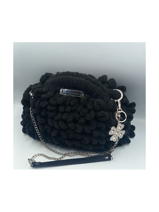 Knitted Women's Shoulder Bag Black