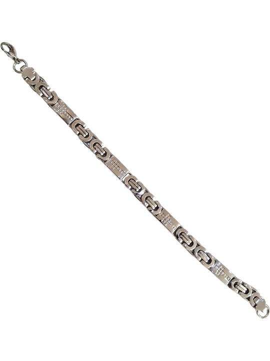 Kalliopi Silver Ανδρικό Βραχιόλι από Ατσάλι 23cm