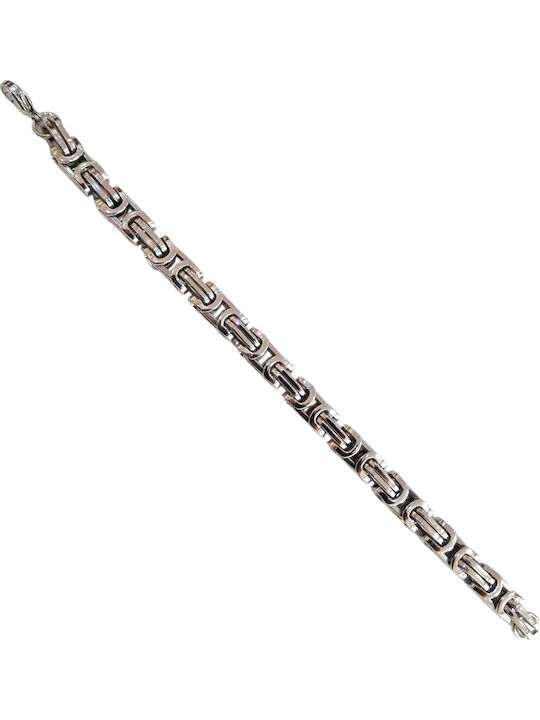 Kalliopi Silver Мъжка Гривна Верига с Византийски Дизайн от Стомана 22см