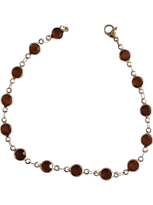 Kalliopi Silver Γυναικείο Βραχιόλι Αλυσίδα από Ατσάλι Επιχρυσωμένο 21cm