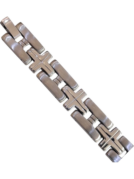 Kalliopi Silver Ανδρικό Βραχιόλι από Ατσάλι