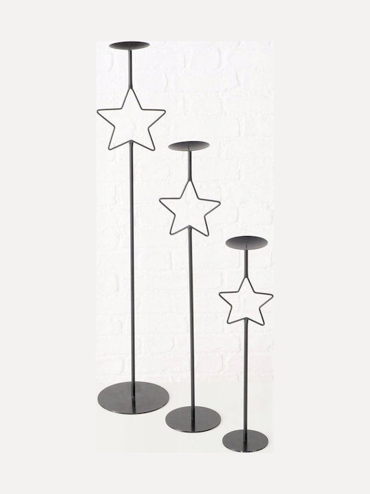 Boltze Boltze Kerzenhalter Set Metall in Weiß Farbe 54cm 3 Stück