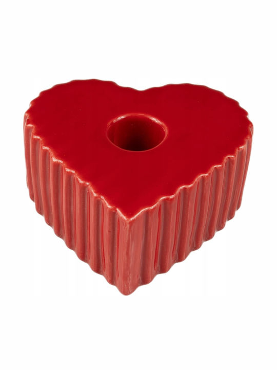 Boltze Kerzenhalter Keramik in Roter Farbe 4x9cm