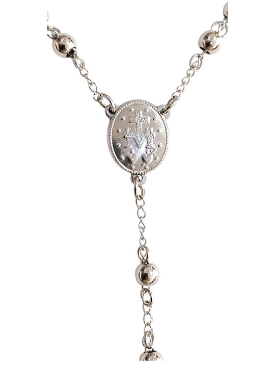 Kalliopi Silver Necklace Rosary Made of Steel Kalliopi Silver Necklace Rosary Made of Steel