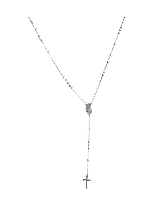 Kalliopi Silver Necklace Rosary Talisman Virgin Mary Made of Steel Kalliopi Silver Necklace Rosary Talisman Virgin Mary Made of Steel