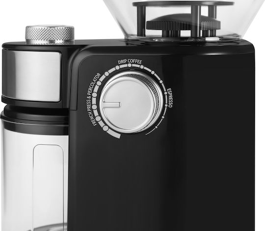 Kraft & Dele Râșniță Electrică de Cafea 300W cu Capacitate de 240gr și 14 Nivele de Măcinare Neagră