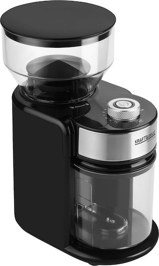 Kraft & Dele Râșniță Electrică de Cafea 300W cu Capacitate de 240gr și 14 Nivele de Măcinare Neagră