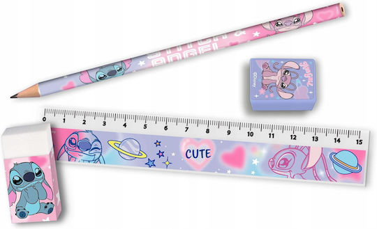 Ekdoseis Molyvi Kinder Schreibwaren-Set mit Bleistift, Spitzer, Radiergummi, Lineal, Federmäppchen und Federmäppchen