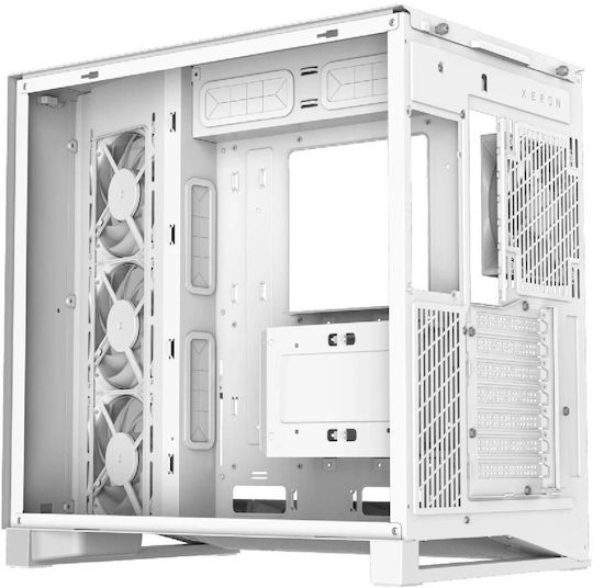 GameMax NEX C56 WH Gaming Midi Tower Computer Case with Side Window and ARGB Lighting White