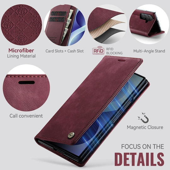 Caseme 033 Retro Book Case Wine Red Samsung Galaxy Z Fold8 Ultra 5g