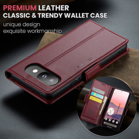 Caseme 023 Google Pixel 9a RFID Wallet Leather Case Red