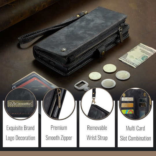 Caseme 008 Google Pixel 9a Wallet Case Detachable Silicone Case Black