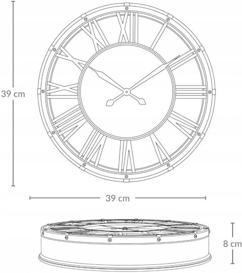 Edaxo Metallische Mehrfarbige Wanduhr Ø39cm