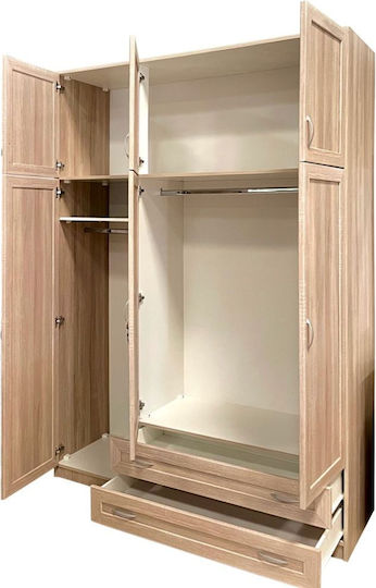 Dreifachtür Kleiderschrank mit Loft Walnuss 152x60x233cm