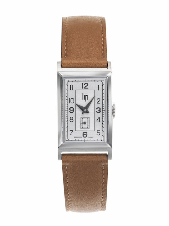 Lip Watches Churchill Мъжки Часовник 21.2mm На Батерия с Кафява Кожена Каишка