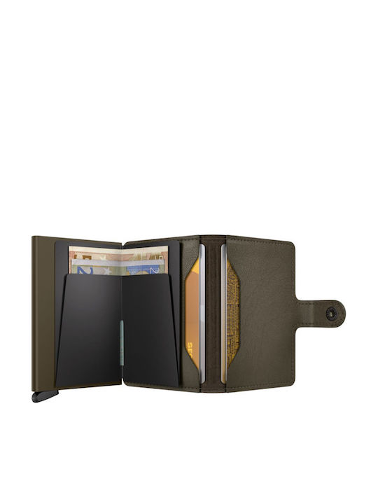 Premium Miniwallet Leather Men's Wallet with RFID Khaki