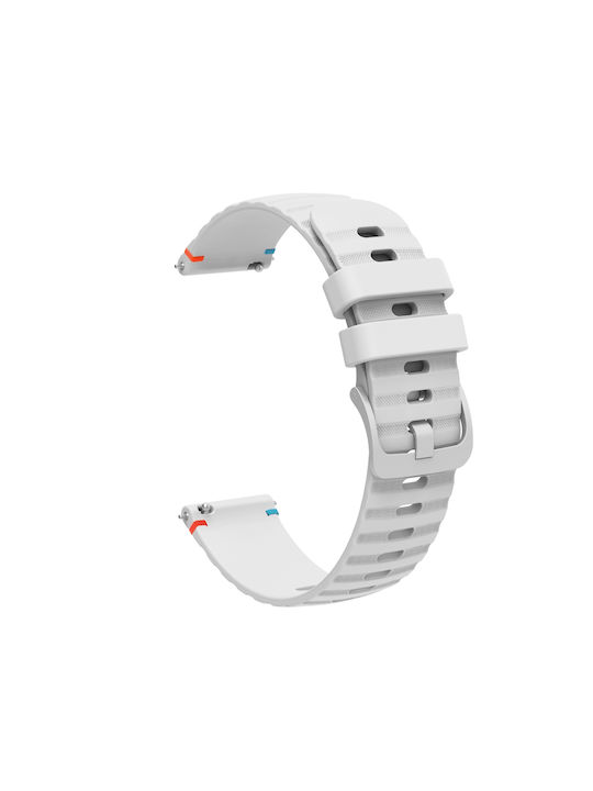 Garmin Vivoactive 5 Silicone Strap Embossed Wave Style 20mm White
