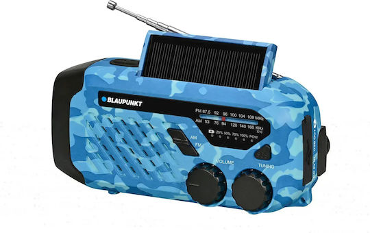 Blaupunkt 1386777 Retro Handheld Radio Solar mit USB Blau
