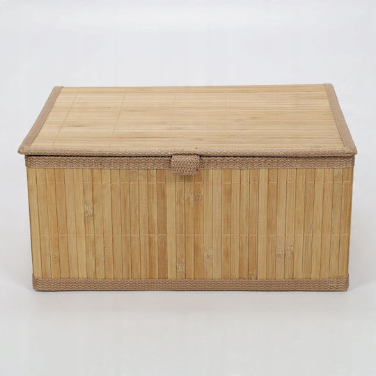 ikonka Aufbewahrungskörbe Bamboo mit Deckel Braune 3 Stück