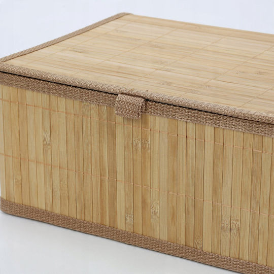 ikonka Aufbewahrungskörbe Bamboo mit Deckel Braune 3 Stück