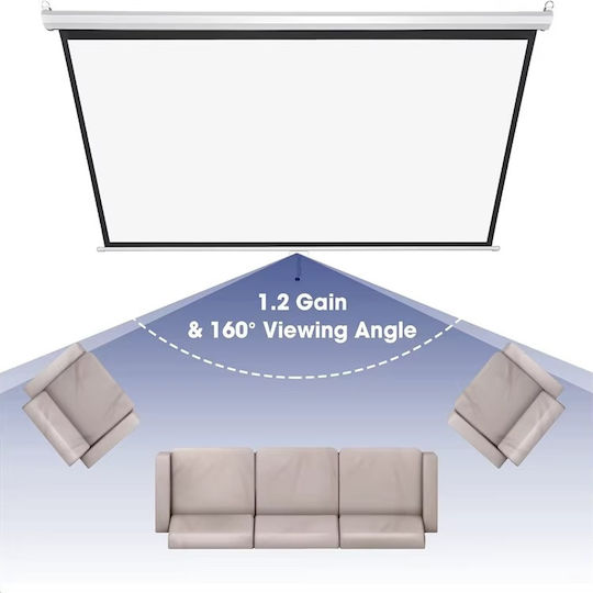 Прибиращ се екран за прожекция Home Cinema 100" 4K HD 16:9 ALR 220x142cm