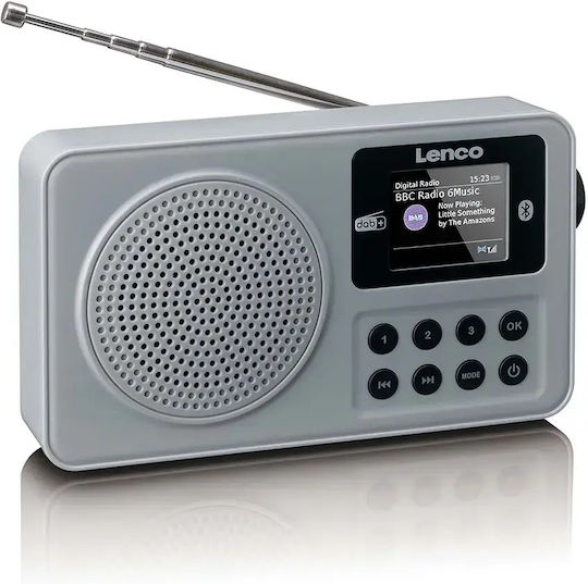 Lenco PDR-034GY Retro Handheld Radio mit Batterie DAB+ mit Bluetooth Graue