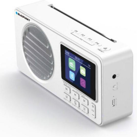 Blaupunkt DR6WH Portable Rechargeable DAB+ Radio with Bluetooth and USB White