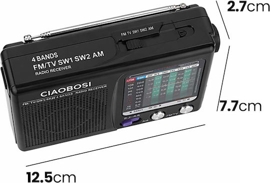 Avizar Kompakte Batteriebetriebene Analoge Am Fm Tragbare Radio Teleskopantenne Schwarze