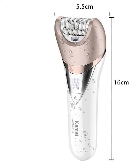 Kemei Km-7115 Epilator 6 In 1 Rechargeable Waterproof Ipx6