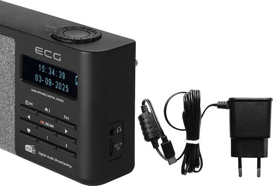 ECG Radio portabil reîncărcabil DAB+ cu Bluetooth și USB Negru
