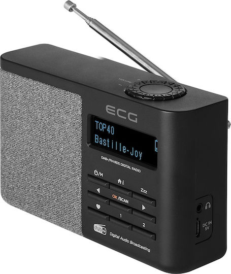 ECG Radio portabil reîncărcabil DAB+ cu Bluetooth și USB Negru