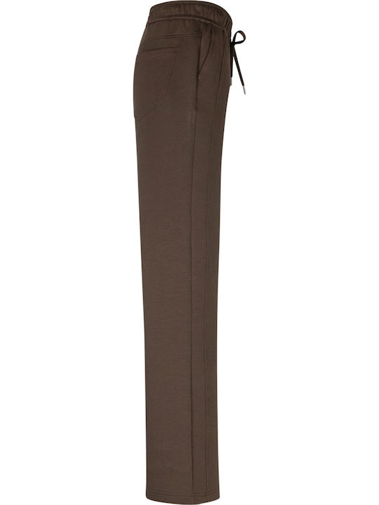 Damen Hochgeschnittenes Stoffhose in Regulärer Passform Mud