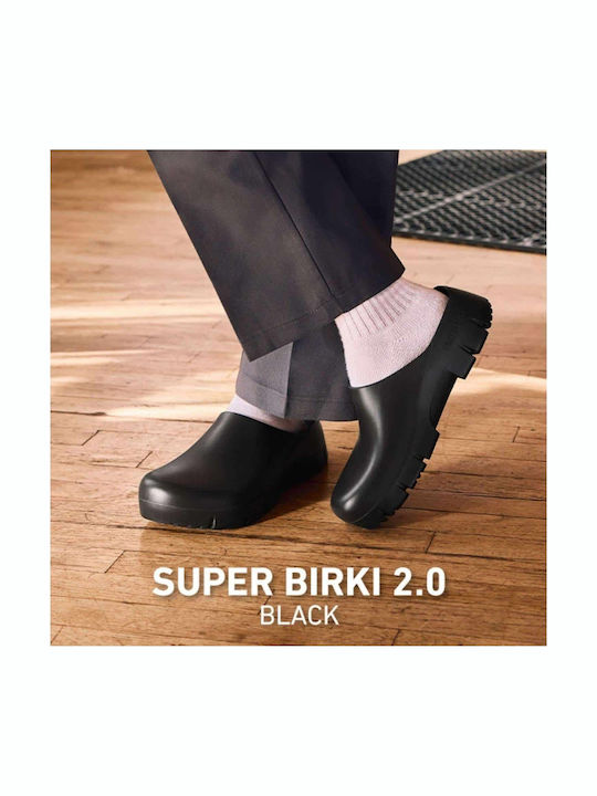 Birkenstock Super Birki Ανατομικά Σαμπό Μαύρα