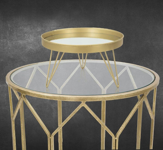 Mauro Ferretti Tavă Decorativă Metalică Rotundă cu Oglindă 31x31cm