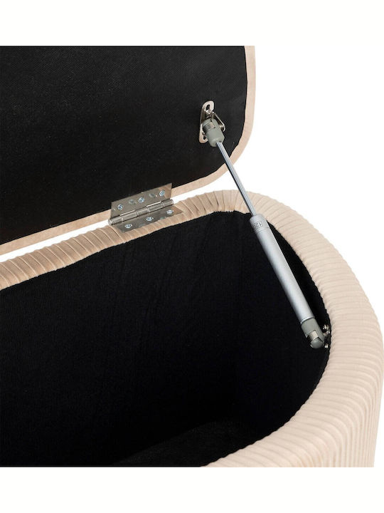 Outdoor Bench Metallic Beige with Chest and Cushions 100x40x53cm