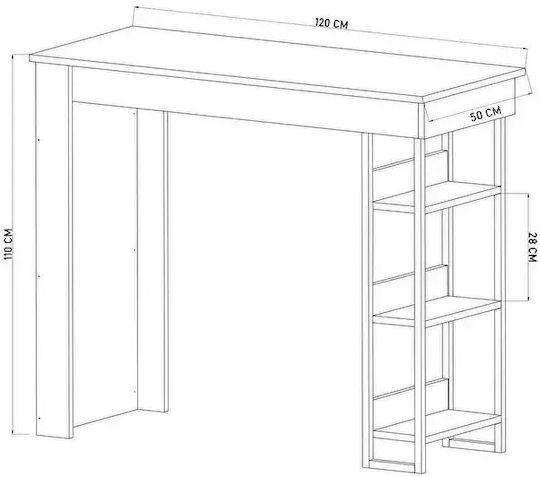 Bar-Tisch Eiche 120x50x110cm