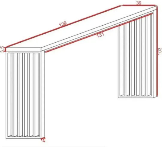 Bar-Tisch Aus Holz Braune 139x39x103cm