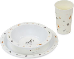 Interbaby Melamine Beige Feeding Set 3 Pieces for 6+ Months