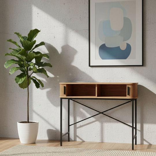 Console Table from Wood & Metal Pink W100xD35xH80.5cm