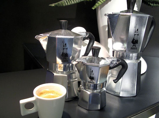 Bialetti Elektrischer Espressokocher für den Herd 2 Tassen Edelstahl Schwarze