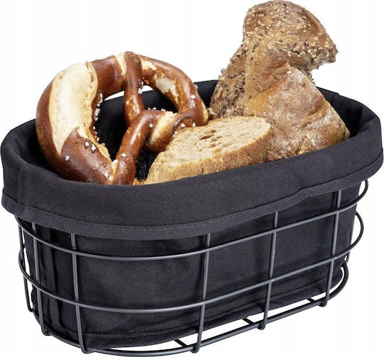 Wenko Stoff Brotkorb Schwarz 27x11.5cm