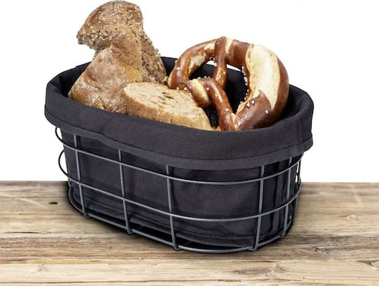 Wenko Stoff Brotkorb Schwarz 27x11.5cm