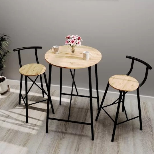 Bar Table with 2 Stools 90x60cm