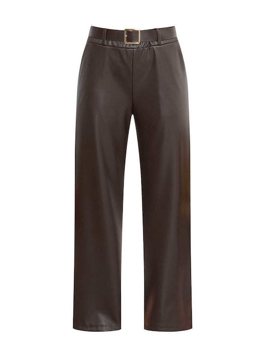 Celestino Pantaloni Dama Din Piele Maro