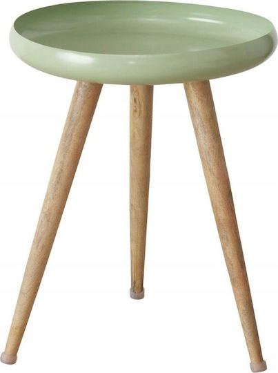 Кръгла Странична Кафе Маса от Масивно Дърво Mango Wood 3 Бройки М60xШ60см