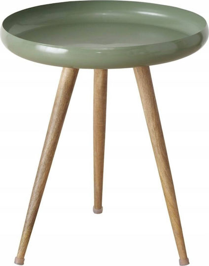 Кръгла Странична Кафе Маса от Масивно Дърво Mango Wood 3 Бройки М60xШ60см